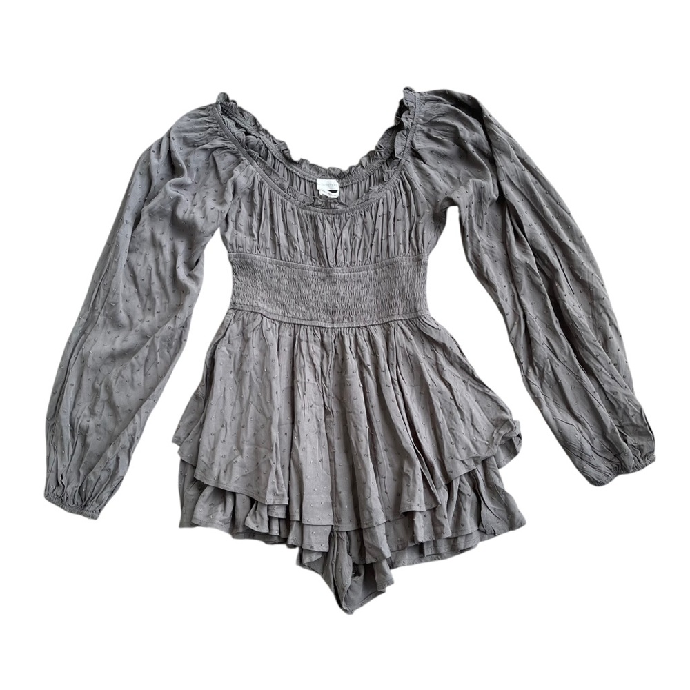 Urban Outfitters Green Long Sleeve Romper NWT XS Boho Festival Cottagecore